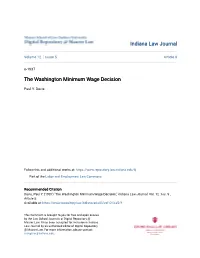 The Washington Minimum Wage Decision