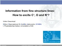 A Review of Fine Structure Lines