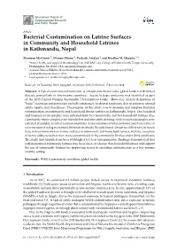 Bacterial Contamination on Latrine Surfaces in Community and Household Latrines in Kathmandu, Nepal