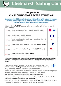 Class Handicap Starting