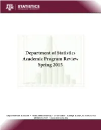 Department of Statistics Academic Program Review Spring 2015