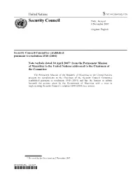 Security Council Distr.: General 8 November 2007