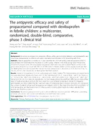 The Antipyretic Efficacy and Safety of Propacetamol Compared With