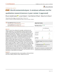 A Windows Software Tool for Qualitative Research[Version