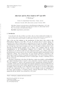 John Kerr and His Effects Found in 1877 and 1878 P