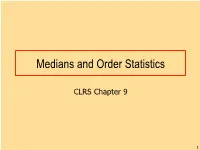 Medians and Order Statistics