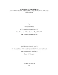 Metropolitan Battlefields: Urban Topography and the Weaponization of Governance in Baghdad