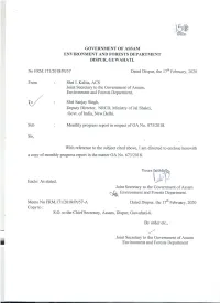 Submission of Monthly Progress Report by State of Assam for River Stretches Under Priority I & II