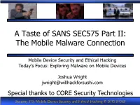 The Mobile Malware Connection