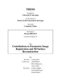 THESIS Contributions to Parametric Image Registration and 3D Surface