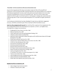 1 “Road Map” for the Comprehensive Plan Second Amendment Cycle As