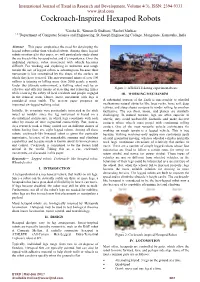 Cockroach-Inspired Hexapod Robots