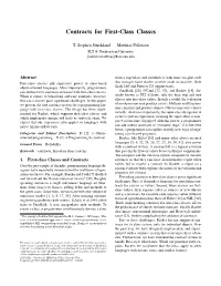 Contracts for First-Class Classes