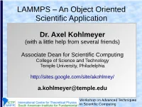 LAMMPS – an Object Oriented Scientific Application