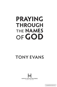 Praying Through the Names Of