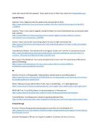 Some Clips May Be Behind a Paywall. If You Need Access to These Clips, Email Me at Djagiela@Pa.Gov