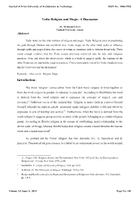 Vedic Religion and Magic: a Discussion Introduction