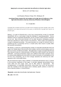 Applying the Concept of Sustainable Intensification to Scottish Agriculture