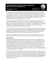 GRE Scoping Summary for White Sands National Monument