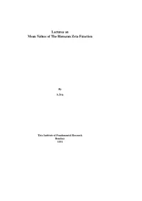 Lectures on Mean Values of the Riemann Zeta Function