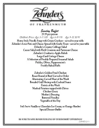 Sunday Buffet