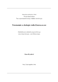 Taxonomie a Ekologie Rodu Enterococcus