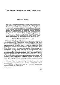 The Soviet Doctrine of the Closed Sea