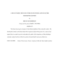 A Piece of Mind: the Fate of the State-Funded Asylum of The