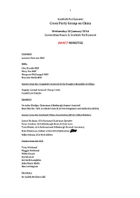 Cross Party Group on China DRAFT MINUTES