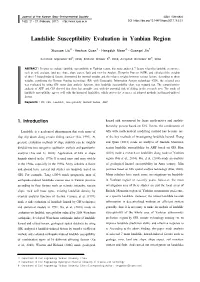 Landslide Susceptibility Evaluation in Yanbian Region