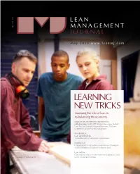LEARNING NEW TRICKS Assessing the Role of Lean in Re-Balancing the Economy