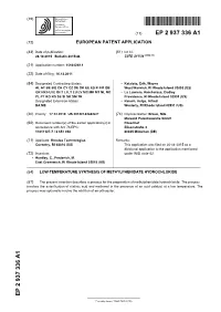 Low-Temperature Synthesis of Methylphenidate Hydrochloride