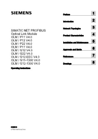 SIMATIC NET PROFIBUS, Optical Link Module