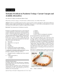 Testicular Prosthesis in Paediatric Urology: Current Concepts and Available Alternatives