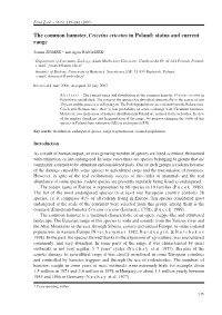 The Common Hamster, Cricetus Cricetus in Poland: Status and Current Range