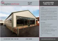 43 Layerthorpe York Yo31 7Uz to LET UNIT 1
