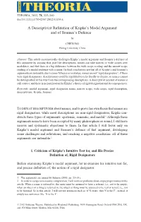 A Descriptivist Refutation of Kripke's Modal Argument and of Soames's