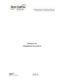 Appendix 5.2.5-A Fundamentals of Acoustics