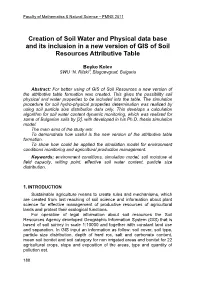 Creation of Soil Water and Physical Data Base and Its Inclusion in a New Version of GIS of Soil Resources Attributive Table