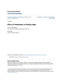 Effect of Temperature on Wetting Angle