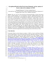 Exceptional Floods in the Prut Basin, Romania, in the Context of Heavy