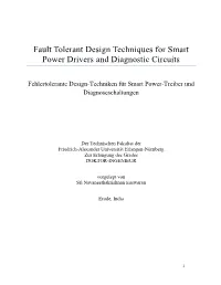 Fault Tolerant Design Techniques for Smart Power Drivers and Diagnostic Circuits