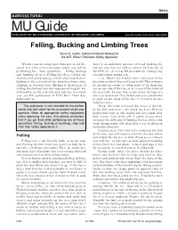 Felling, Bucking and Limbing Trees