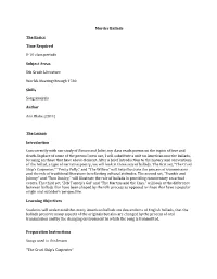 Murder Ballads the Basics Time Required 8-10 Class Periods