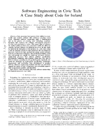 Software Engineering in Civic Tech a Case Study About Code for Ireland