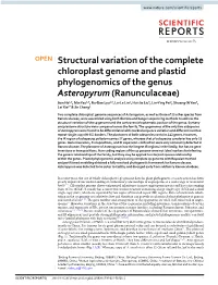 Structural Variation of the Complete Chloroplast Genome And