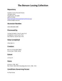 The Benson Lossing Collection Repository