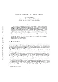 Algebraic Lattices in QFT Renormalization