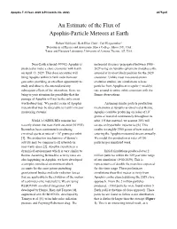An Estimate of the Flux of Apophis-Particle Meteors at Earth