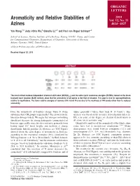 Aromaticity and Relative Stabilities of Azines
